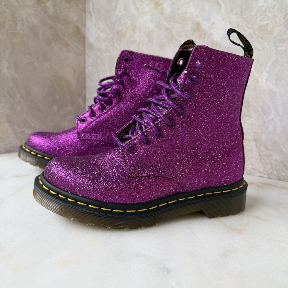 DR MARTENS | 1460 PASCAL FINE GLITTER Purple • Sz. 6